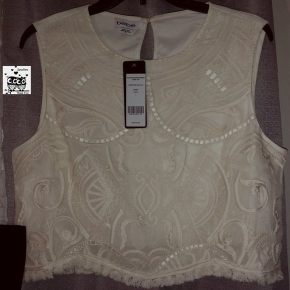 Macrame Embroidered Crop Top - Picture 7 of 8